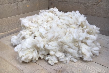 500 g - weiche Füllung - gewaschen Flockenwolle (Wollweiß)