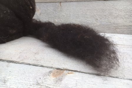 500 g gew. Kammzugw. - Drenter Heideschaf (Braunschwarz)