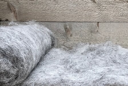 250 g gewaschene Vlieswolle - Heidschnucke (Grau)