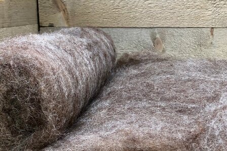 250 g gewaschene Vlieswolle - Karakul (Kupfer)