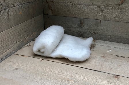 100 g gewaschene Vlieswolle - Basiswolle / Füllwolle (Wollweiß)