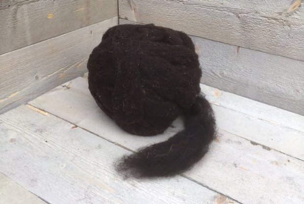 500 g gew. Kammzugw. - Drenter Heideschaf (Braunschwarz)