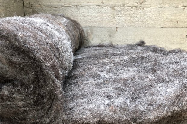 500 g gewaschene Vlieswolle - Basiswolle / Füllwolle (Gemischt)